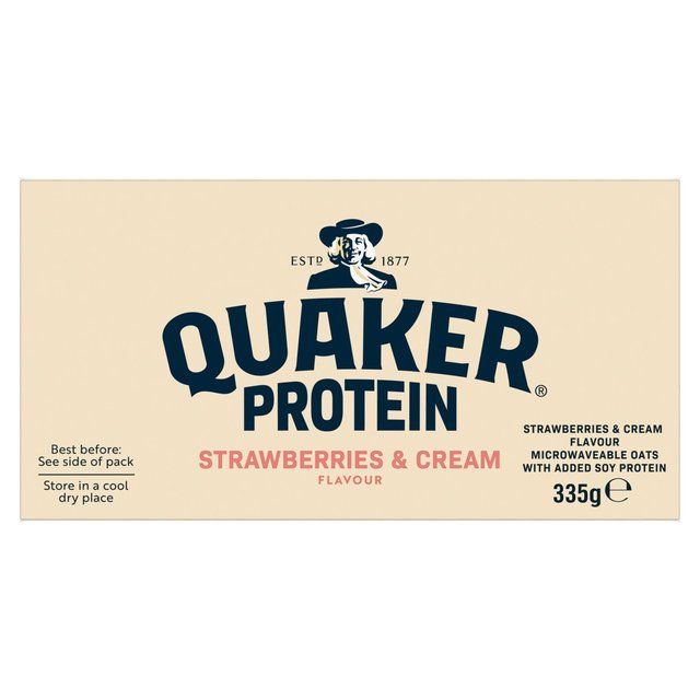 Quaker Oat So Simple Protein Strawberries &amp;amp; Cream Porridge Sachets Cereal   8 x 1 per pack