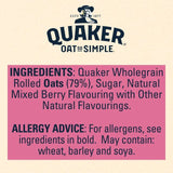 Quaker Oat So Simple Strawberry Raspberry &amp;amp; Cranberry Sachets Cereal   10 per pack