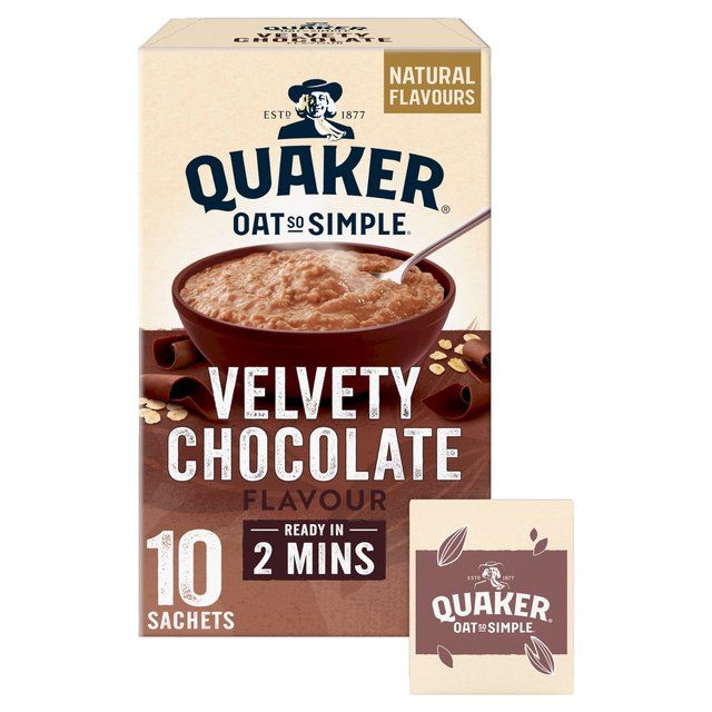 Quaker Oat So Simple Velvety Chocolate Porridge Cereal Sachets   10 per pack