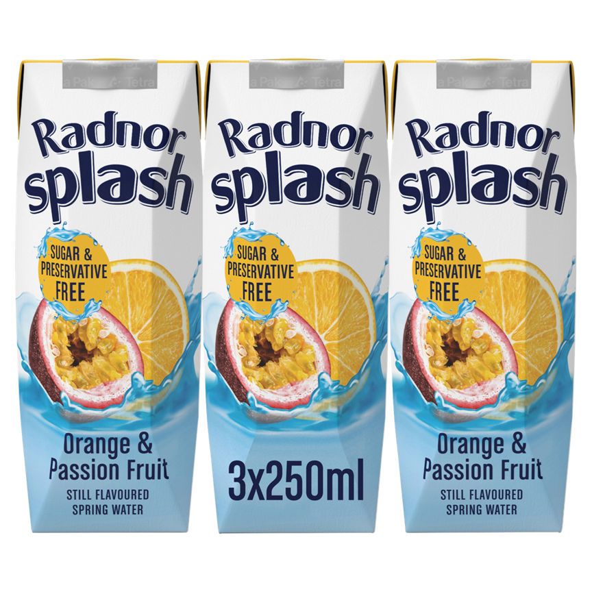 Radnor Splash Orange &amp;amp; Passion Fruit Still Spring Water Cartons