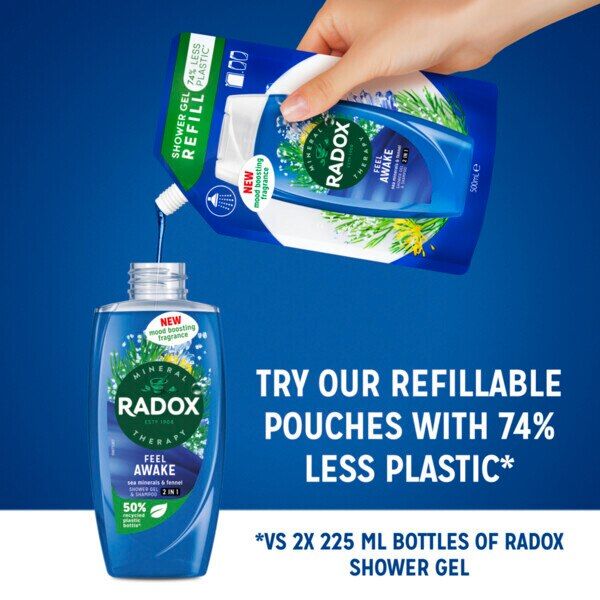 Radox Feel Awake 2-In-1 Body Wash &amp;amp; Shampoo 450ml