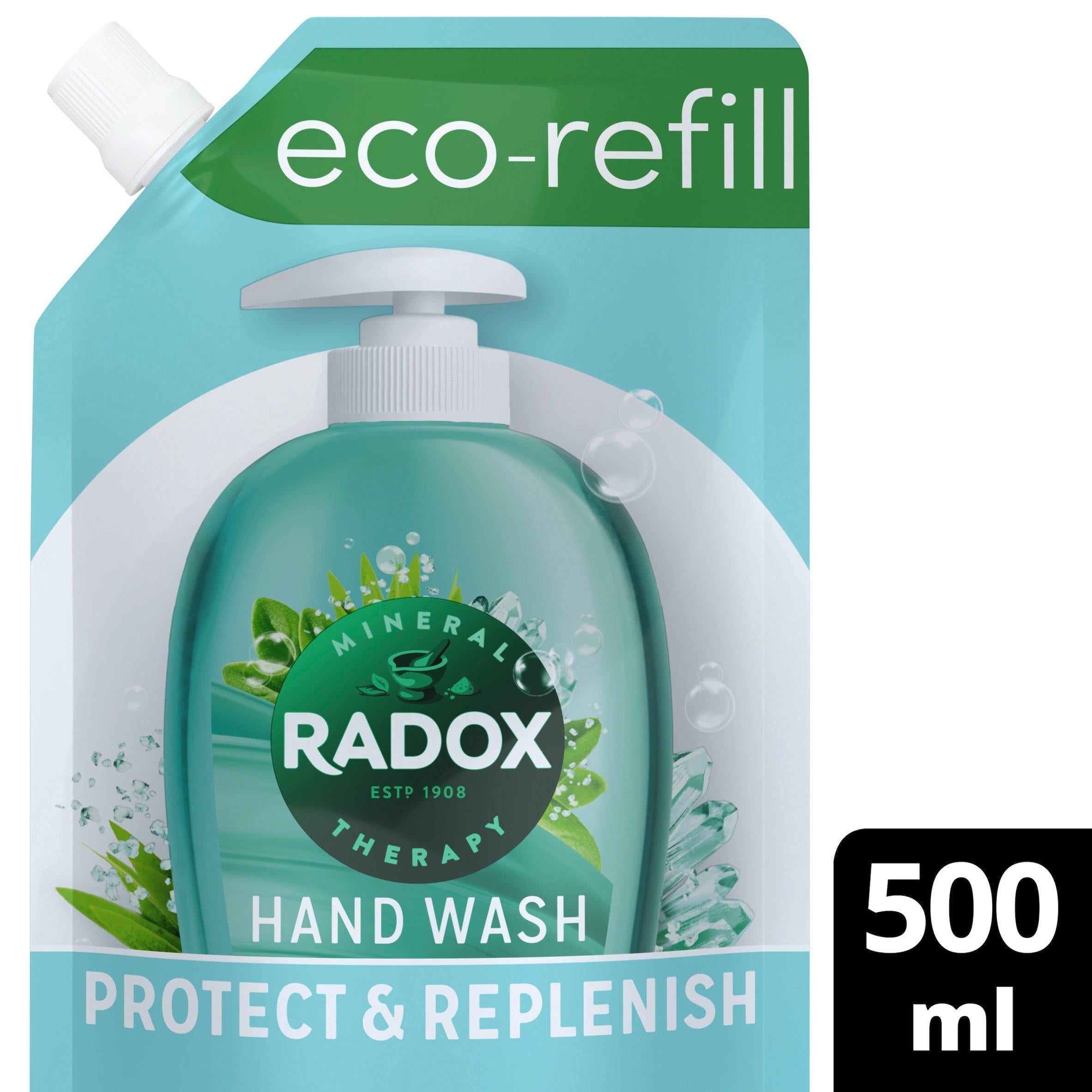 Radox Mineral Therapy Protect &amp;amp; Replenish Antibacterial Handwash Eco Refill 500ml