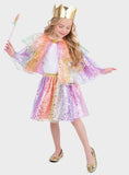 Rainbow Star Cape &amp;amp; Crown Fancy Dress Set One Size