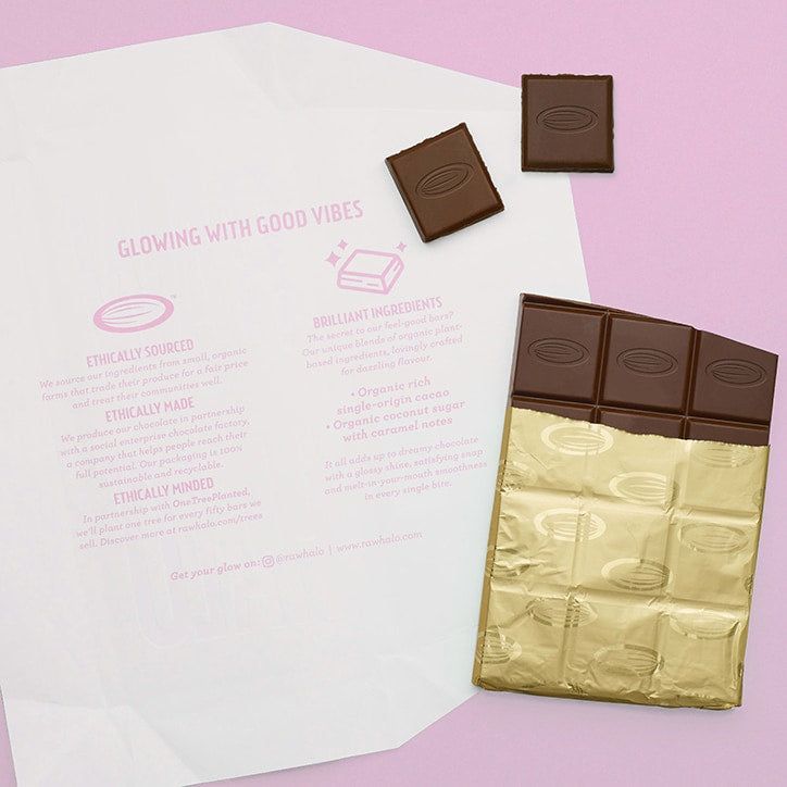 Raw Halo Vegan Mylk &amp;amp; Pink Himalayan Salt Raw Chocolate 70g