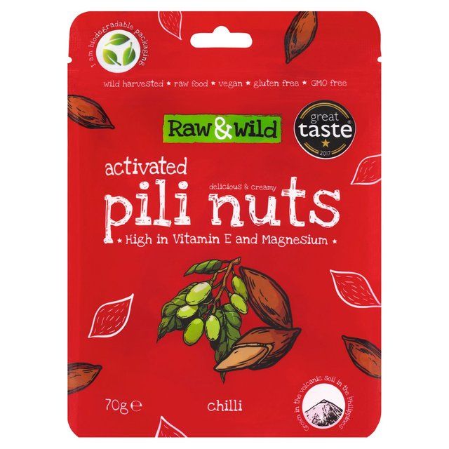 Raw &amp;amp; Wild Activated Pili Nuts Chili Organic   70g