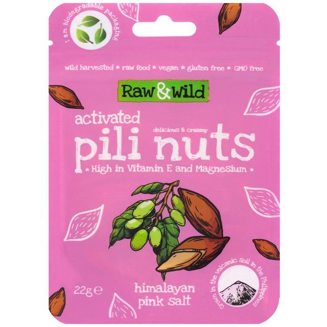 Raw &amp;amp; Wild Activated Pili Nuts Himalayan Pink Salt Organic   22g