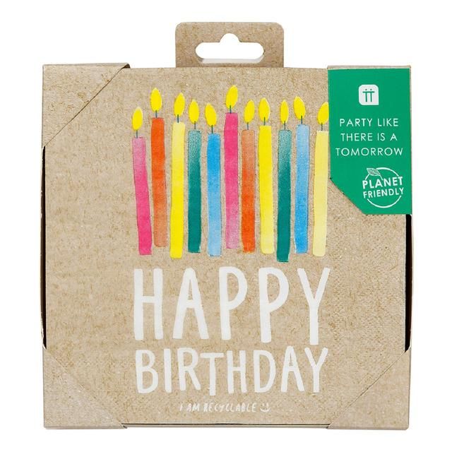 Recyclable Birthday Paper Napkins   20 per pack