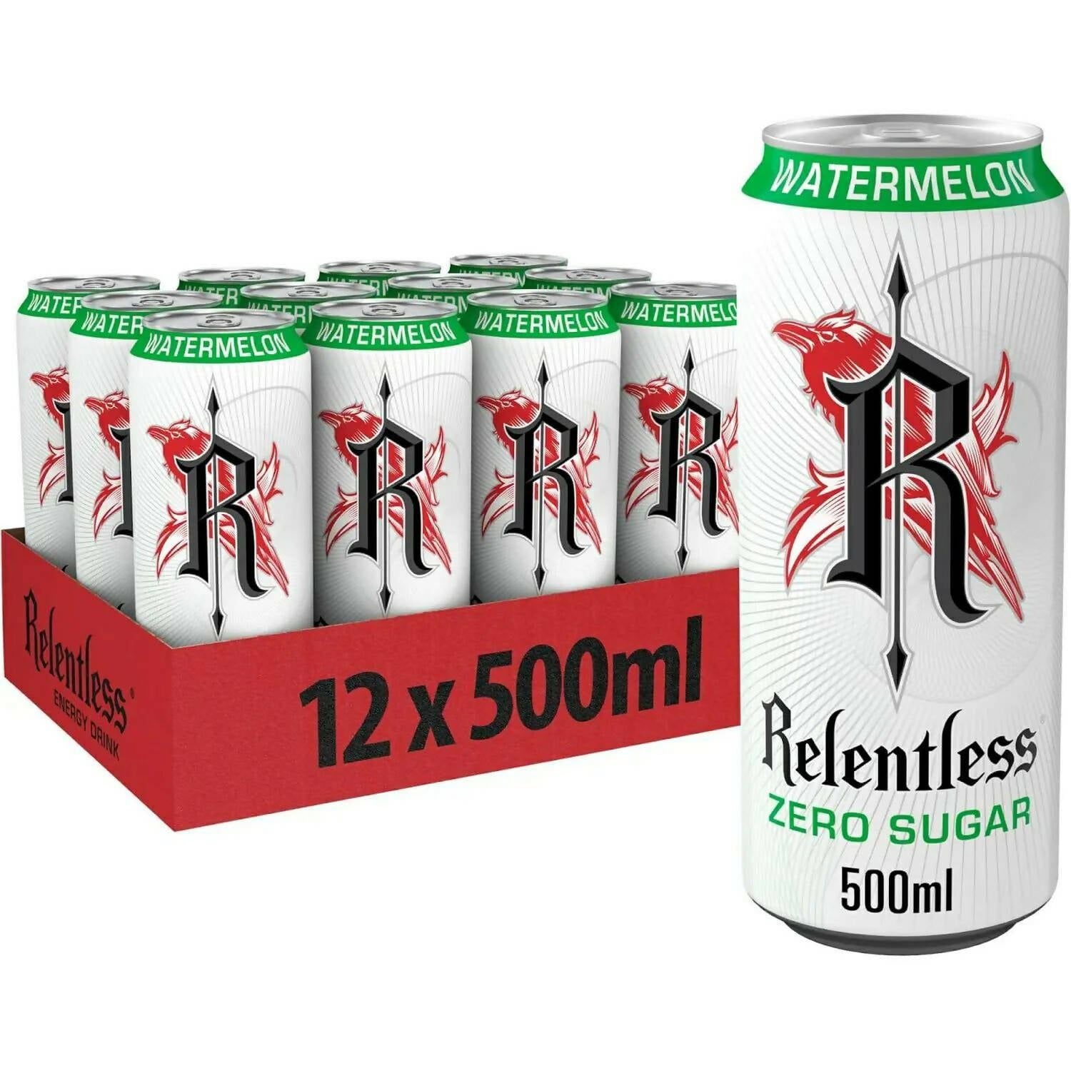 Relentless Watermelon Zero Sugar Energy Drink 12 x 500ml