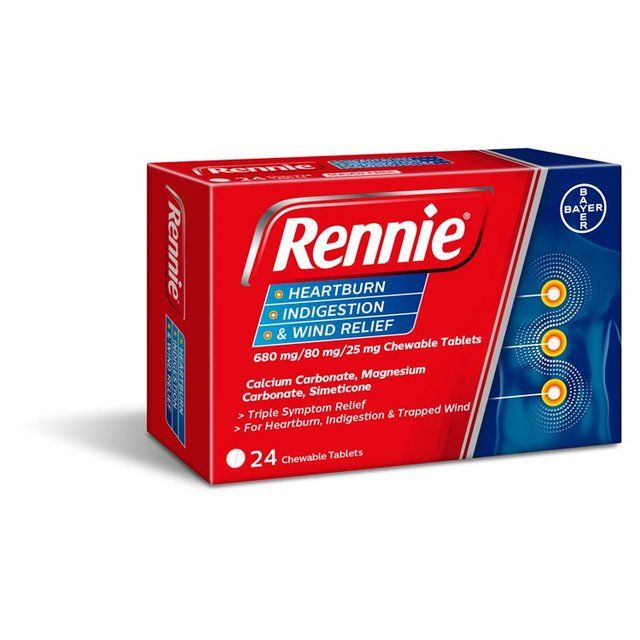 Rennie Heartburn Indigestion &amp;amp; Wind Relief Tablets   24 per pack