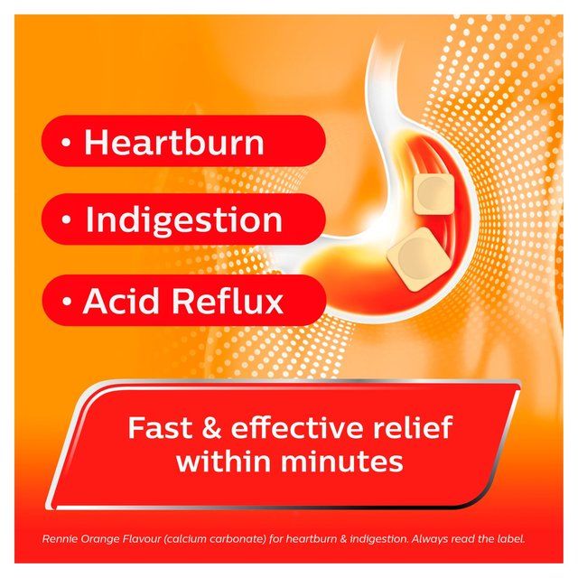 Rennie Orange Heartburn &amp;amp; Indigestion Relief Tablets   24 per pack