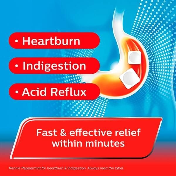 Rennie Peppermint Heartburn &amp;amp; Indigestion Relief 24 Tablets