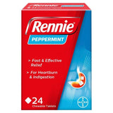 Rennie Peppermint Heartburn &amp;amp; Indigestion Relief Tablets   24 per pack