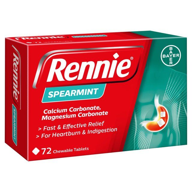 Rennie Spearmint Heartburn &amp;amp; Indigestion Relief Tablets   72 per pack