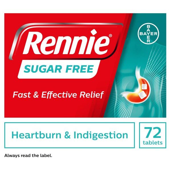 Rennie Sugar Free Heartburn &amp;amp; Indigestion Relief 72 Tablets