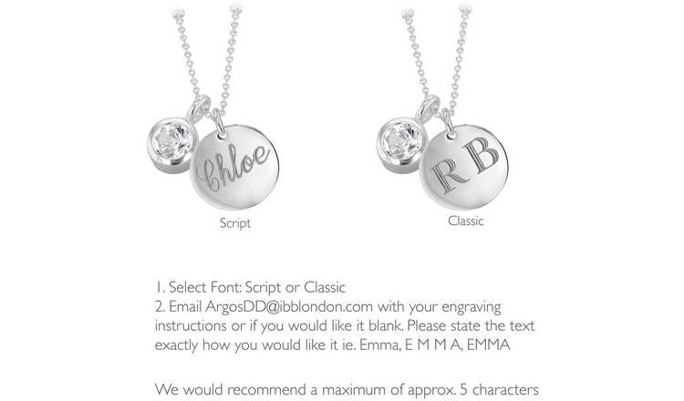 Revere Sterling Silver Personalised Pendant - April