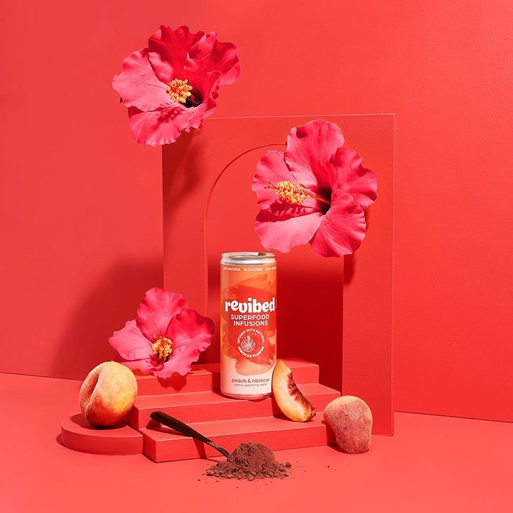 Revibed Superfood Infusions Energise (Peach &amp;amp; Hibiscus) Sparkling Water 250ml