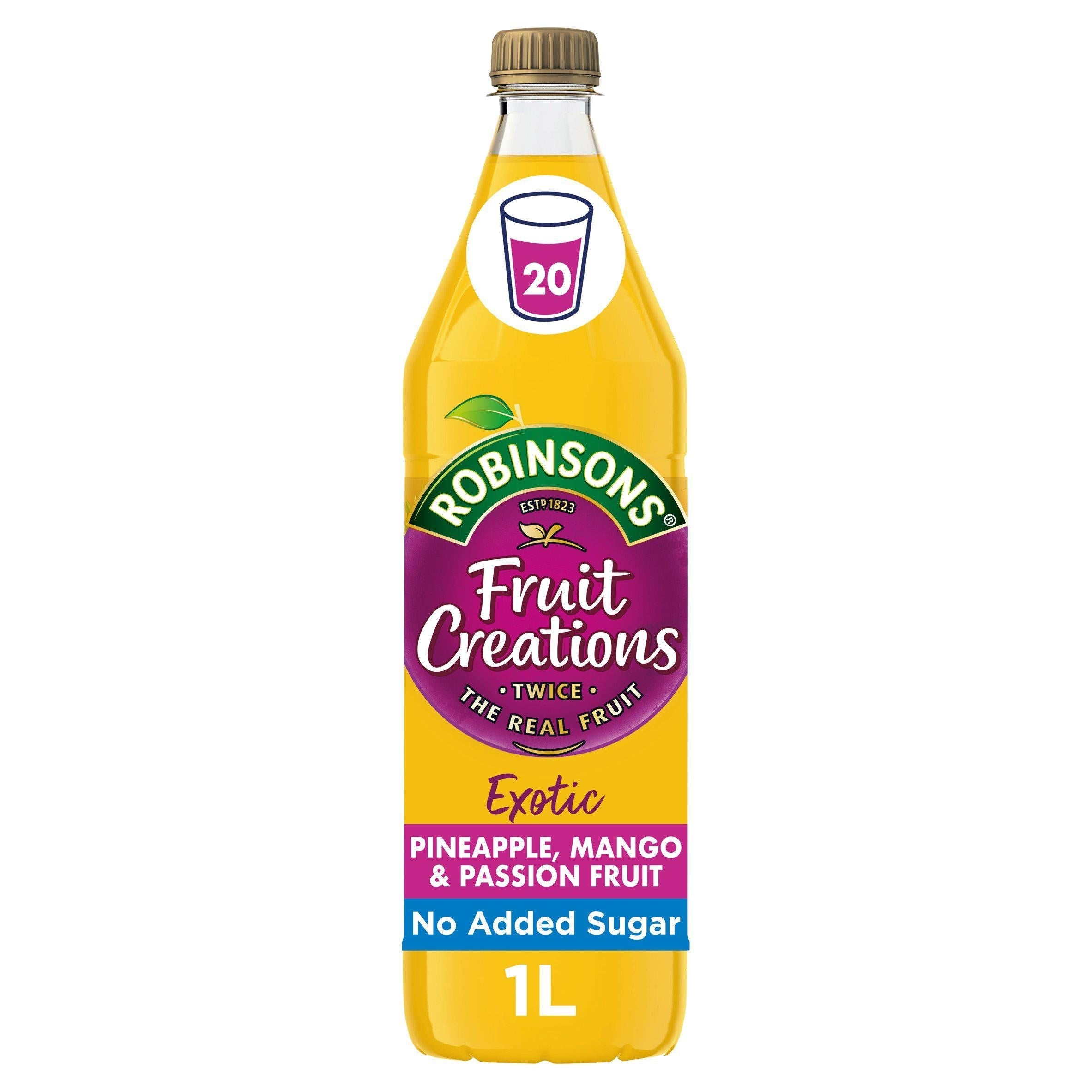 Robinsons Fruit Creations Exotic Pineapple, Mango &amp;amp; Passion Fruit Squash 1L