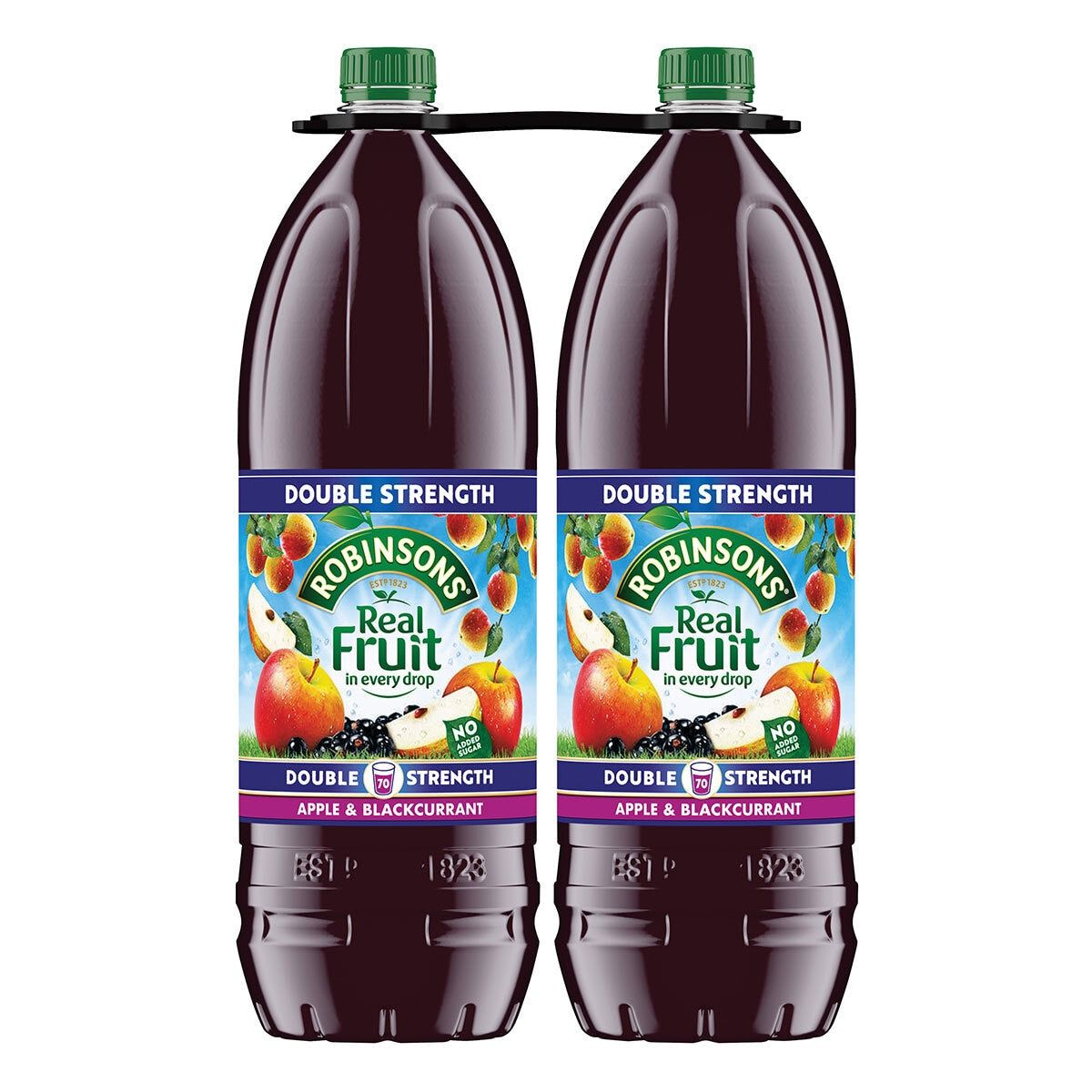 Robinsons Real Fruit Double Strength Apple &amp;amp; Blackcurrant Squash, 2 x 1.75L