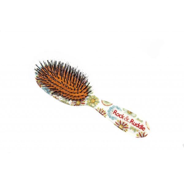 Rock &amp;amp; Ruddle Flowers &amp;amp; Faces Small Mix Bristle Hairbrush