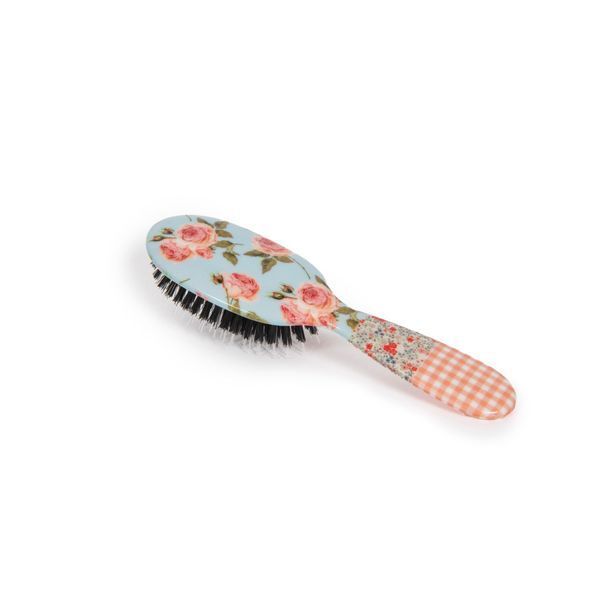 Rock &amp;amp; Ruddle Pink Gingham Small Pure Bristle Hairbrush