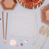Rose Gold Dots Napkins   16 per pack