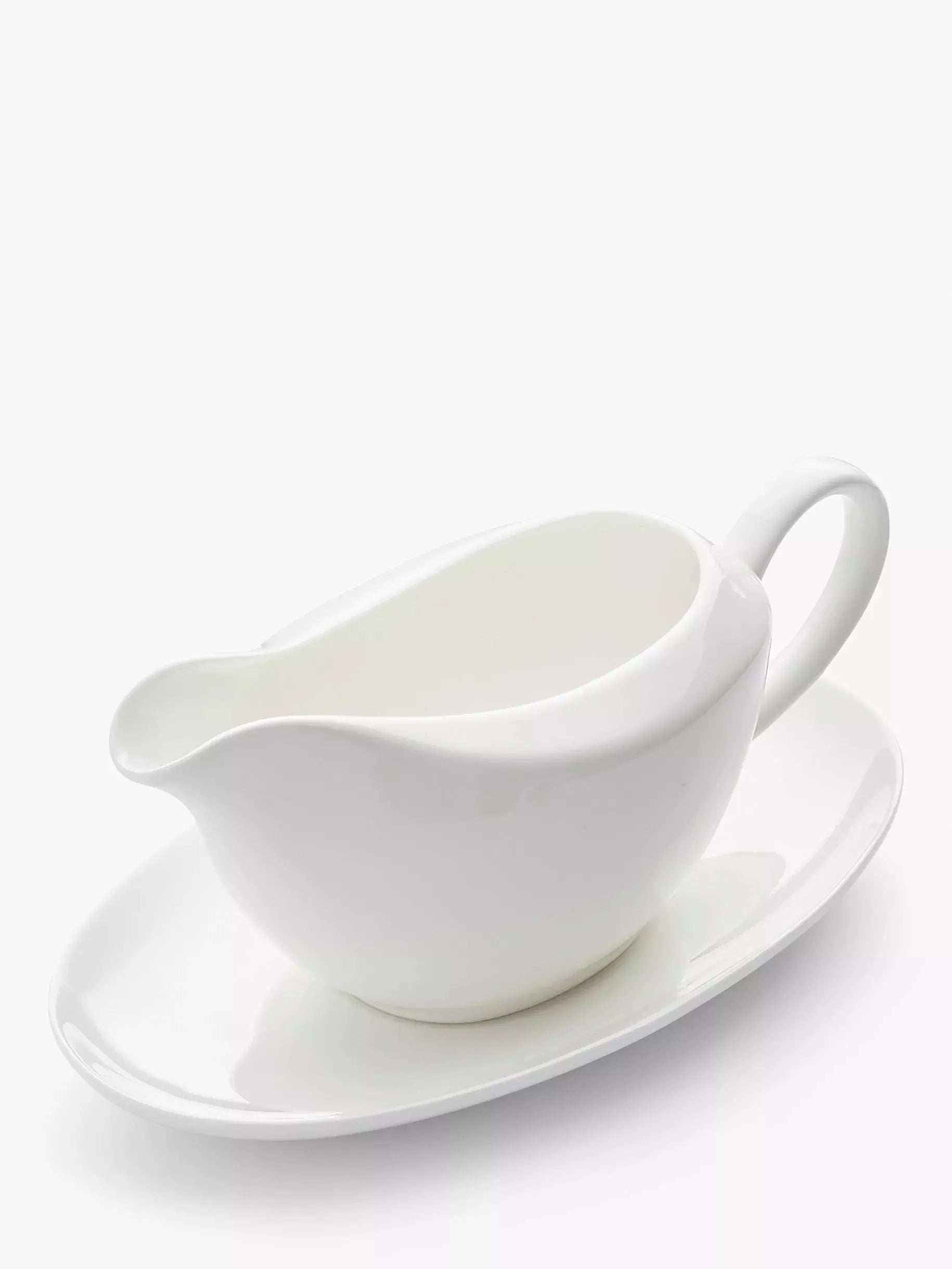 Royal Worcester Serendipity Bone China Gravy Boat &amp;amp; Stand, 340ml, White