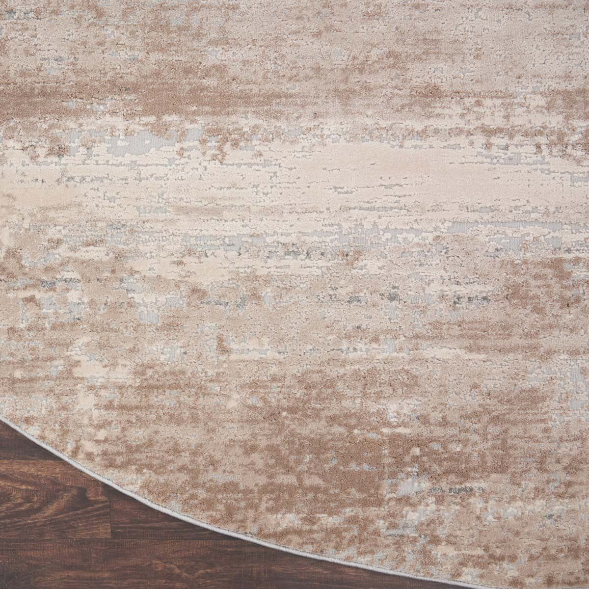 Rustic Textures Blended Beige Circle Rug, 160cm