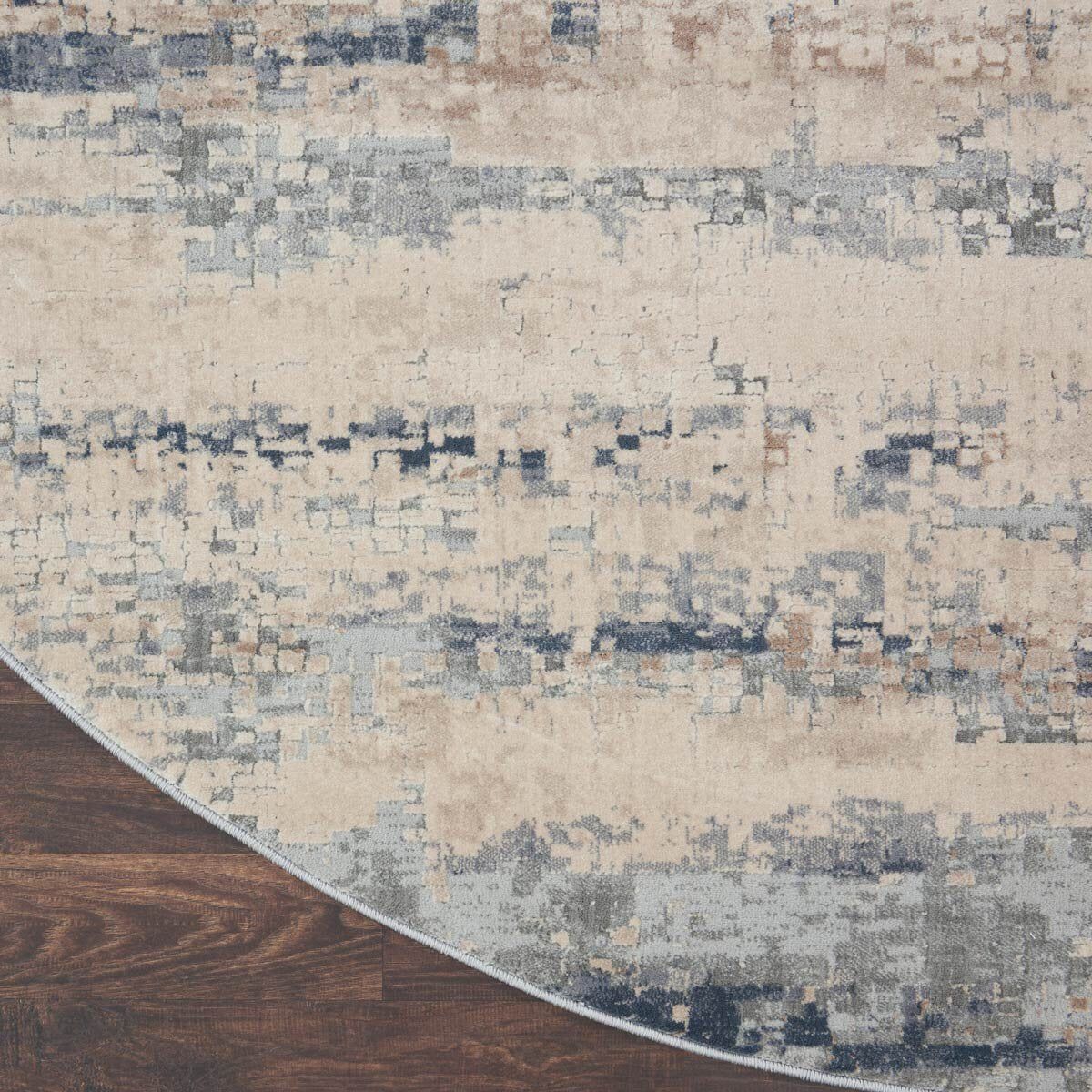 Rustic Textures Rustic Beige &amp;amp; Grey Circle Rug, 160cm