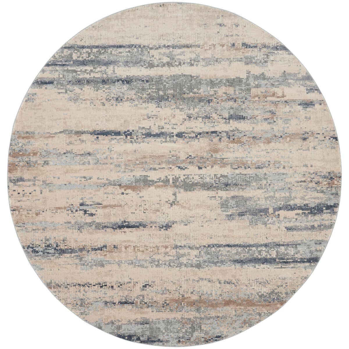 Rustic Textures Rustic Beige &amp;amp; Grey Circle Rug, 160cm