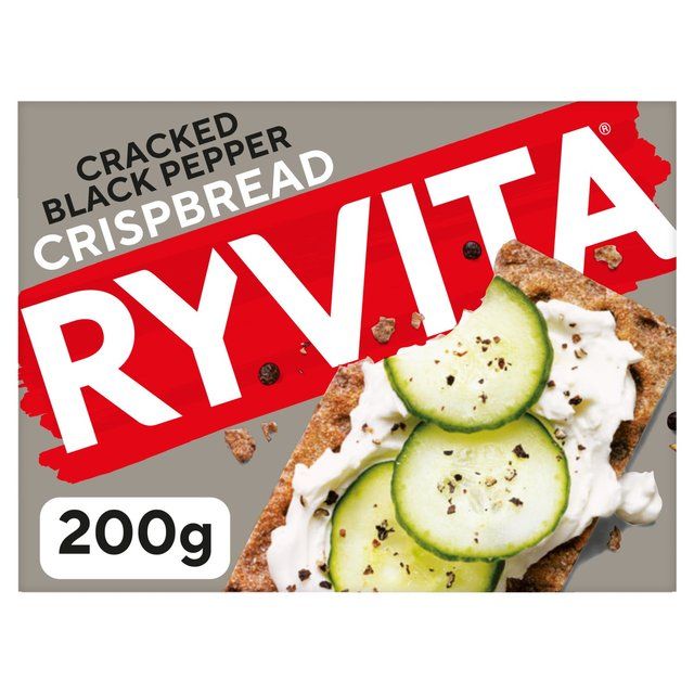 Ryvita Crispbread Cracked Black Pepper Crackers   200g