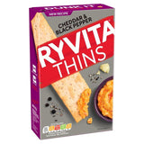 Ryvita Thins Cheddar &amp;amp; Black Pepper Flatbread Crackers   125g