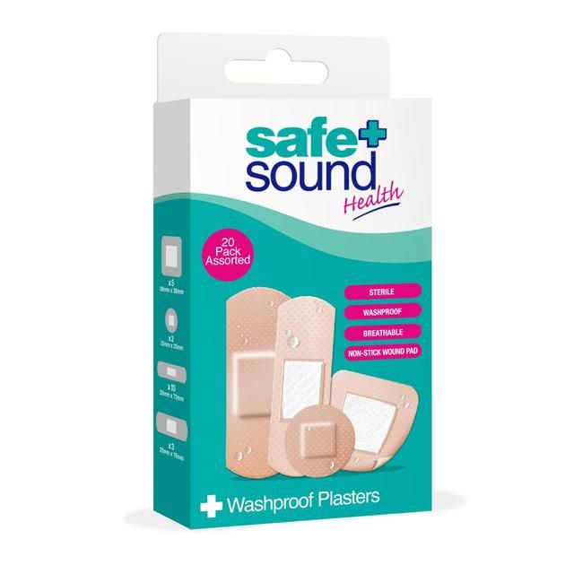 Safe &amp;amp; Sound Washproof Plasters   20 per pack