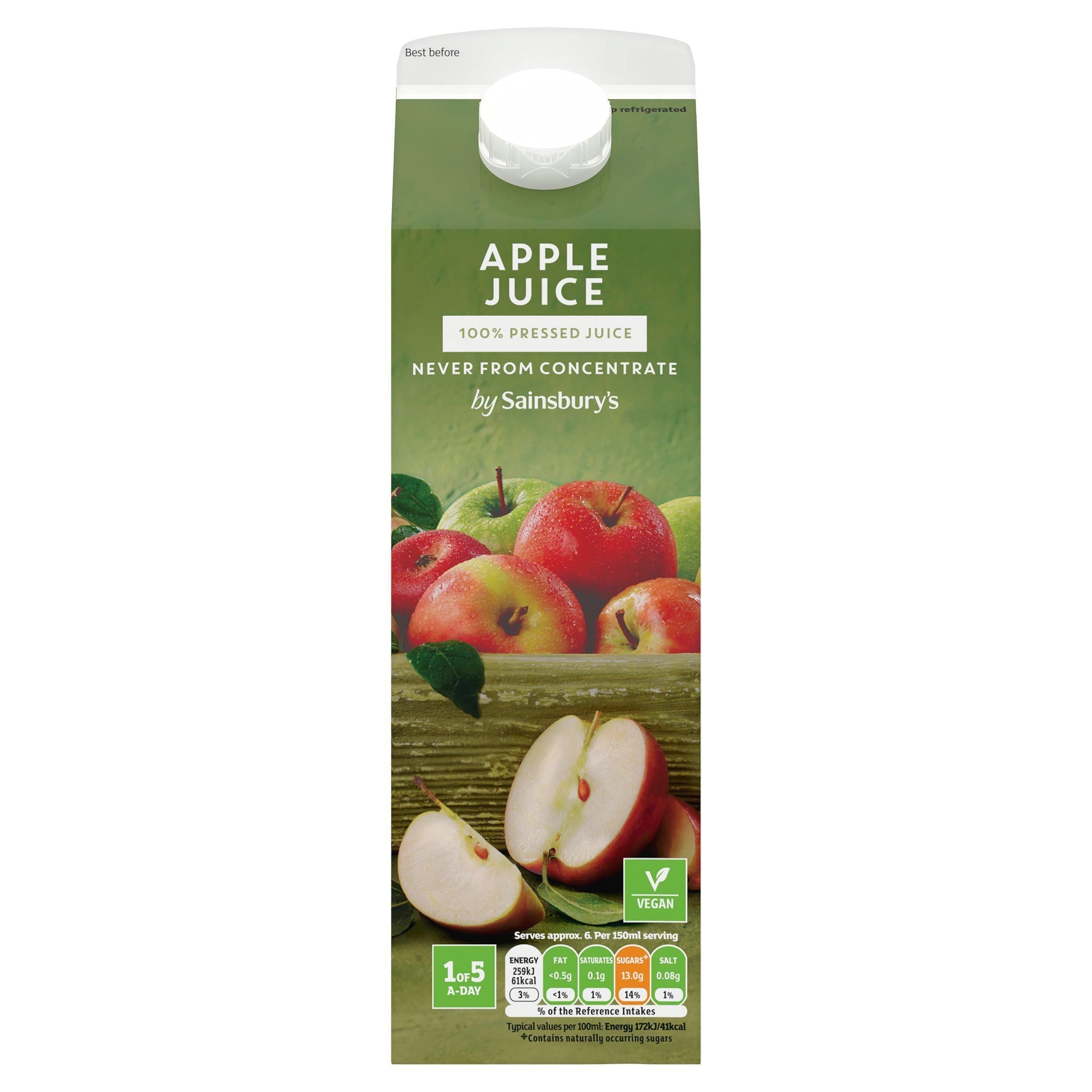 Sainsbury's 100% Pressed Apple Juice, Not From Concentrate 1L