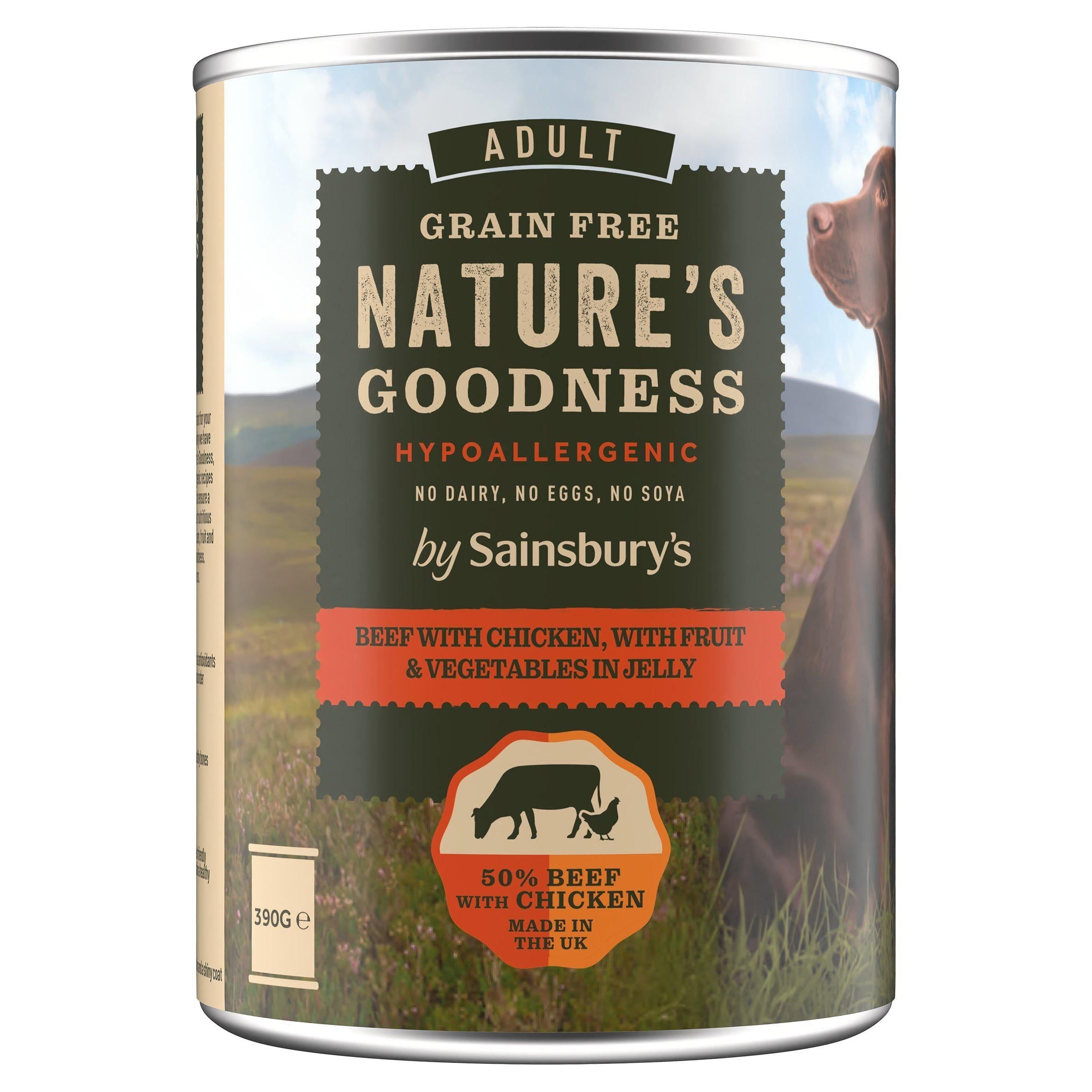 Sainsbury's Adult Nature's Goodness Beef with Chicken with Fruit &amp;amp; Vegetables in Jelly 390g