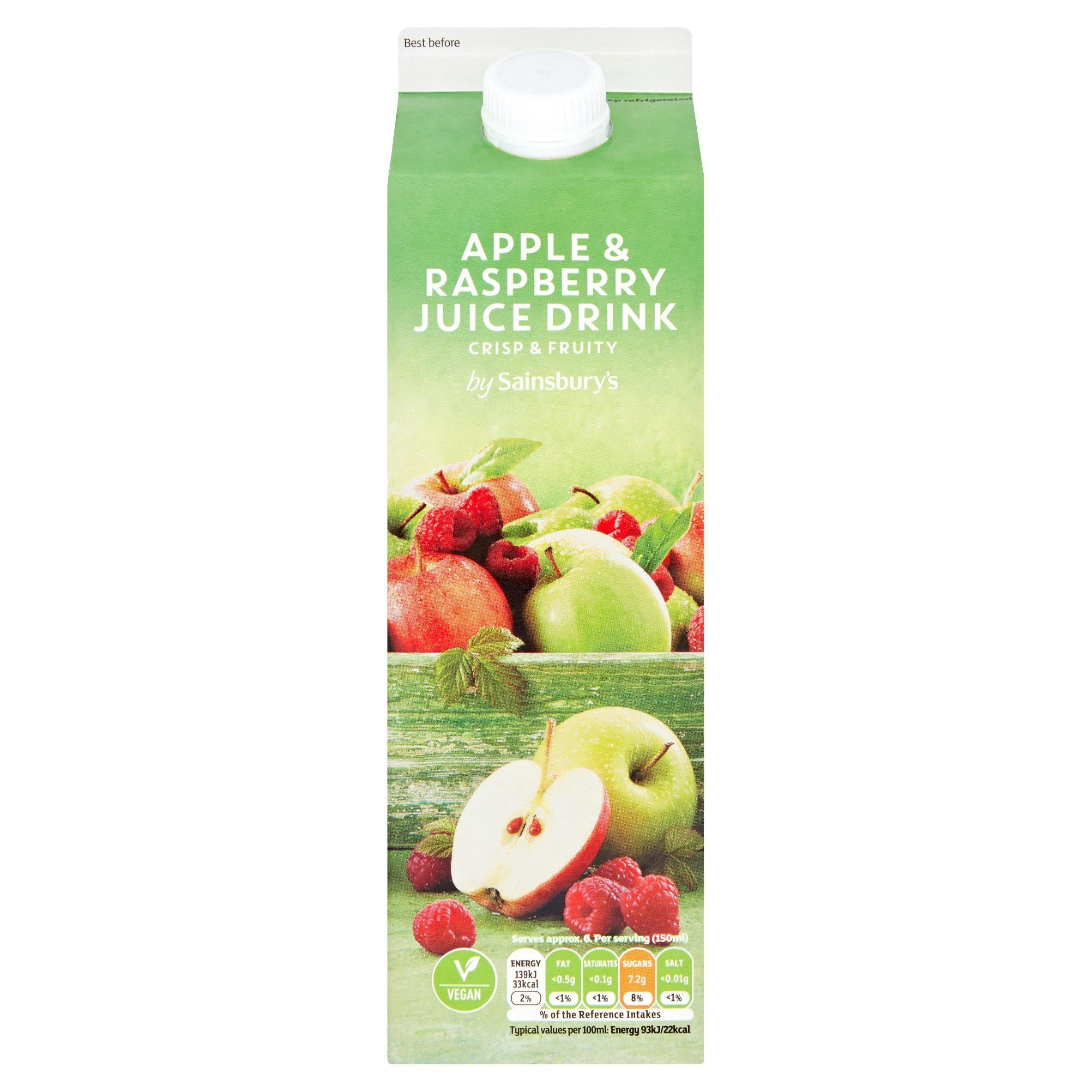 Sainsbury's Apple &amp;amp; Raspberry Juice Drink 1L