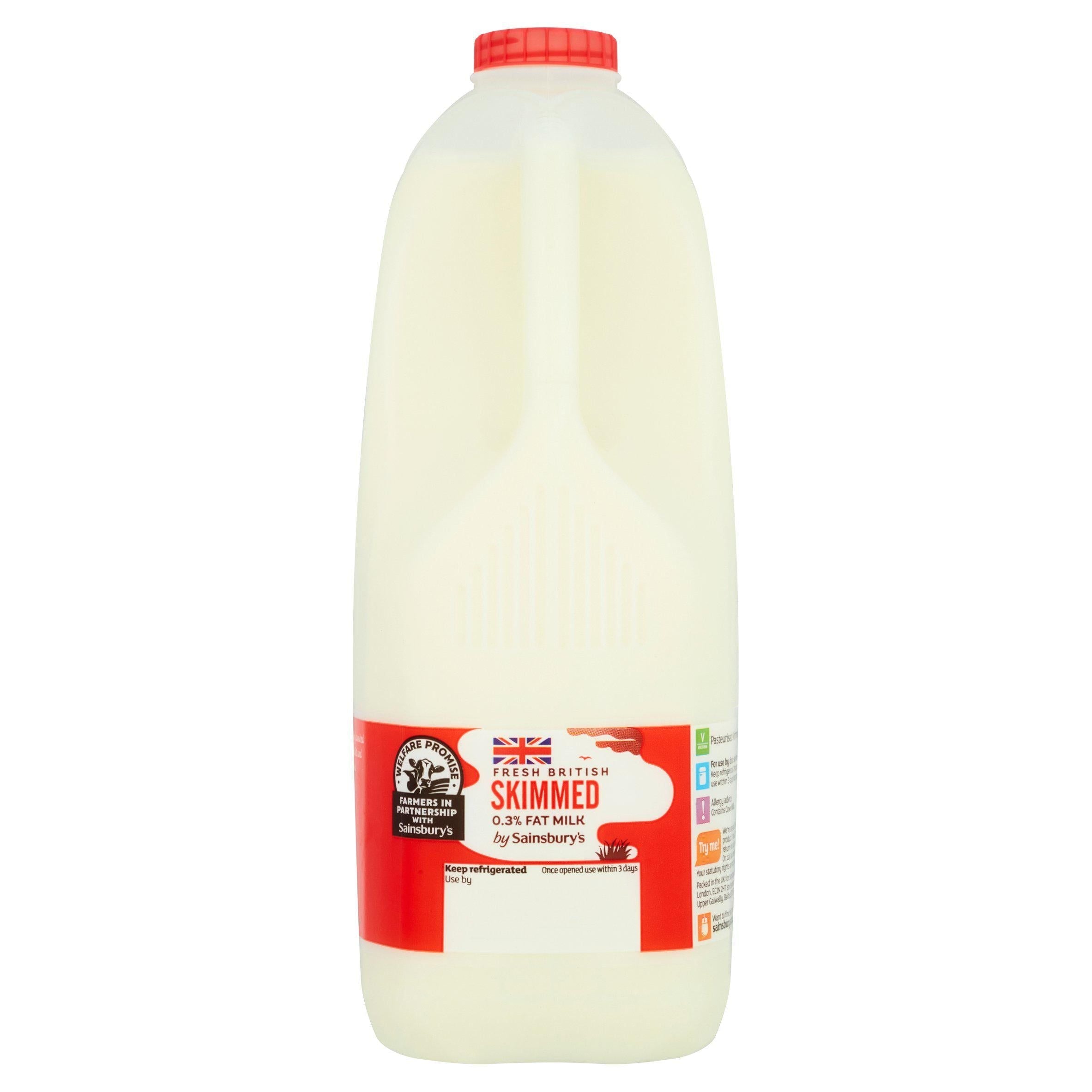 Sainsbury's British Skimmed Milk 2.27L (4 pint)