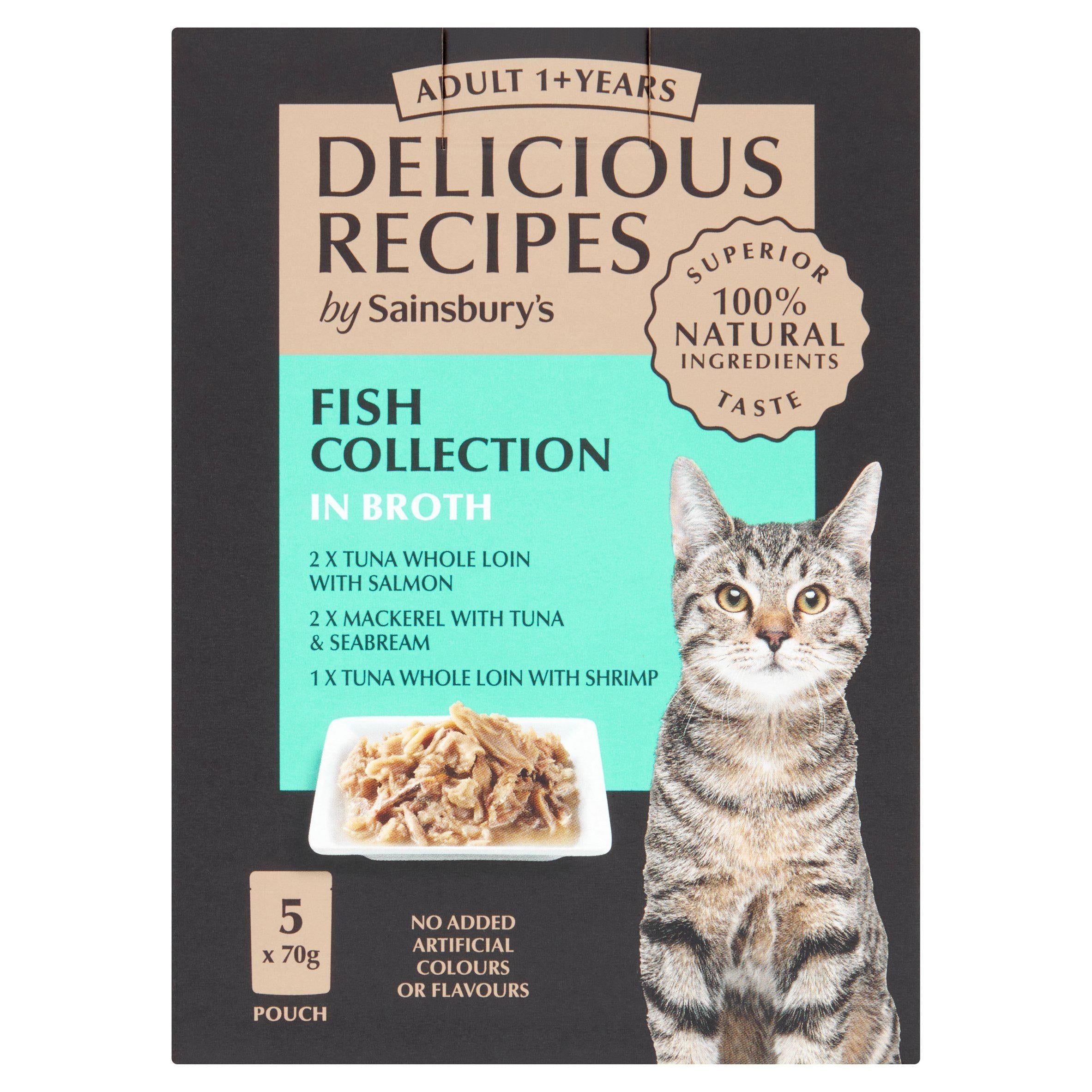 Sainsbury's Delicious Recipes Fish Collection in Broth Adult 1+ Years 5x70g