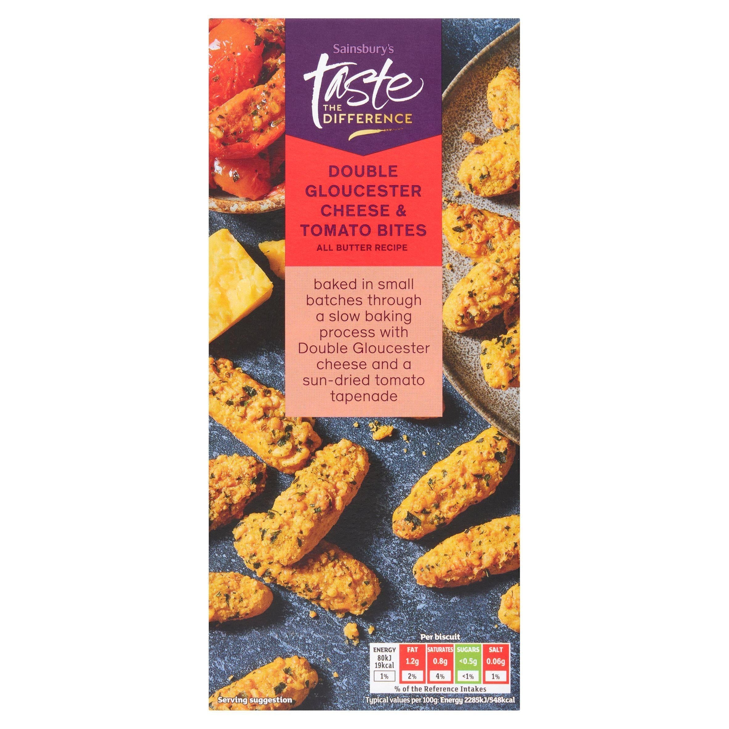 Sainsbury's Double Gloucester Cheese &amp;amp; Tomato Mini Bites, Taste the Difference 100g