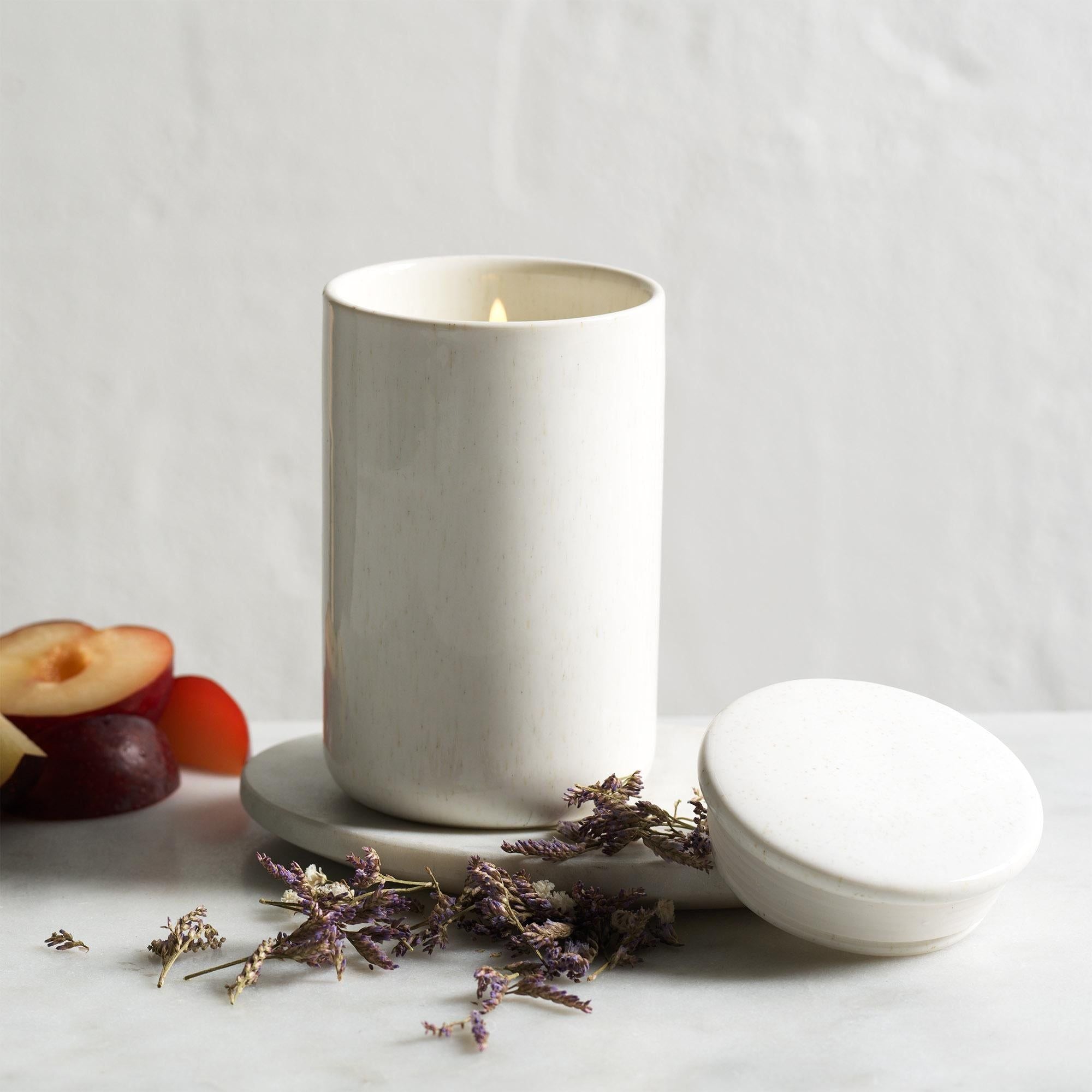 Sainsbury's Home Dried Flowers &amp;amp; Plum Ceramic Candle