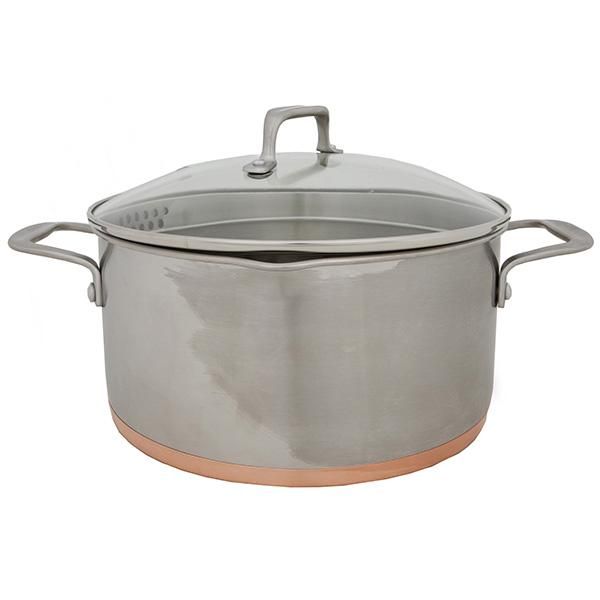 Sainsbury's Home Large Brushed Copper Bottom Stockpot
