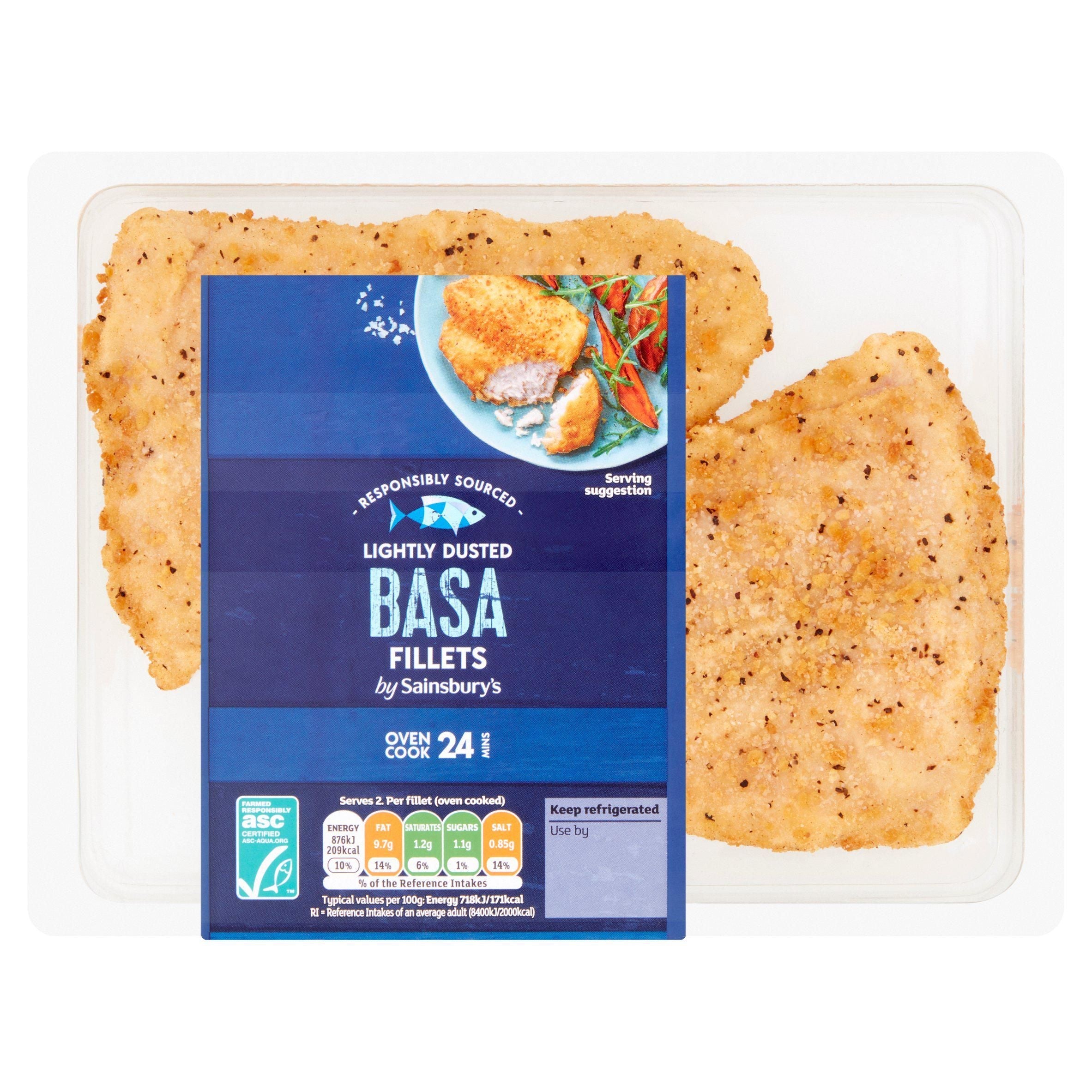 Sainsbury&amp;rsquo;s Lightly Dusted Basa fillets ASC x2 265g