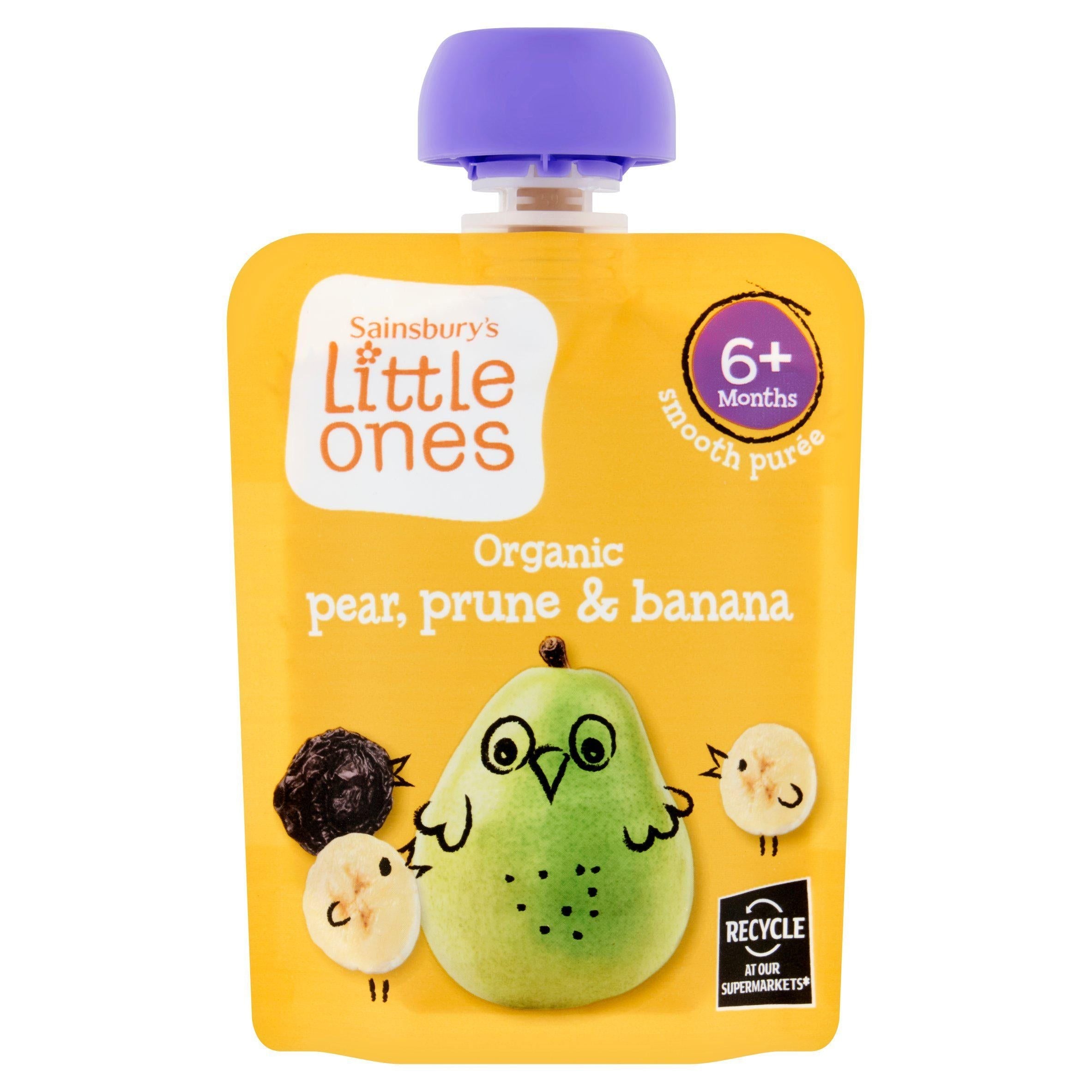 Sainsbury's Little Ones Organic Pear, Prune &amp;amp; Banana Smooth Puree 4+ Months 70g
