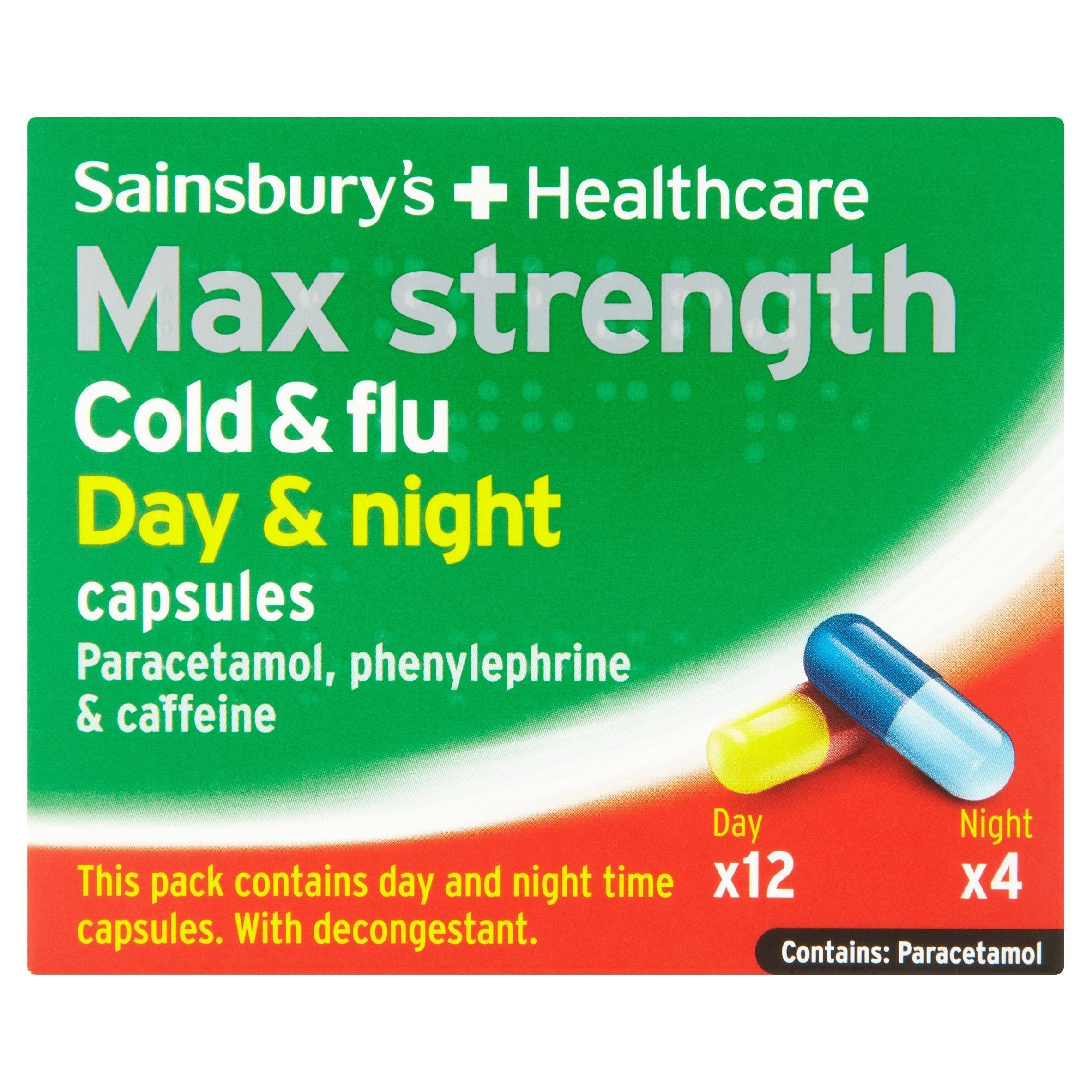 Sainsbury's Max Strength Day &amp;amp; Night Capsules x16