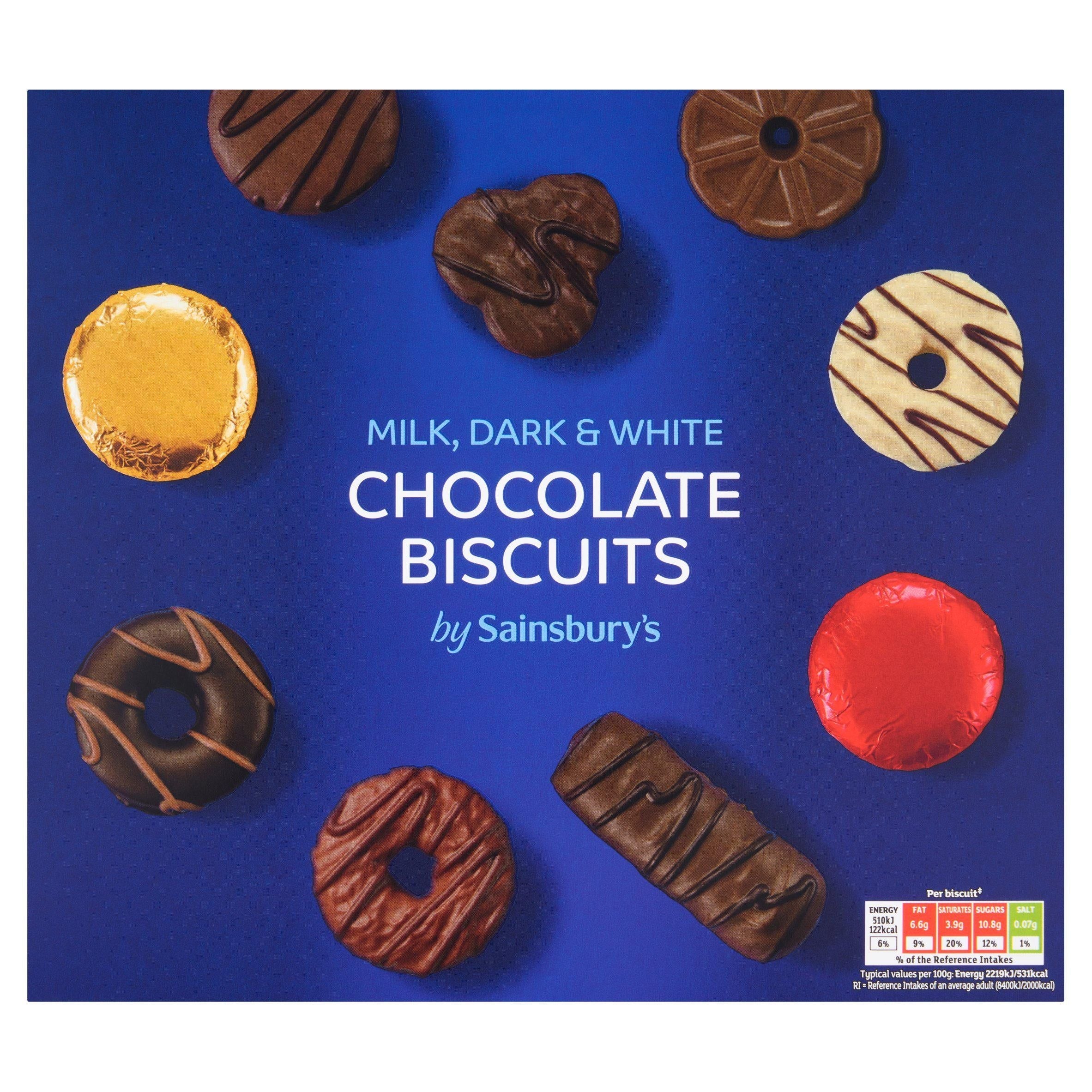 Sainsbury's Milk, Dark &amp;amp; White Chocolate Biscuits 400g