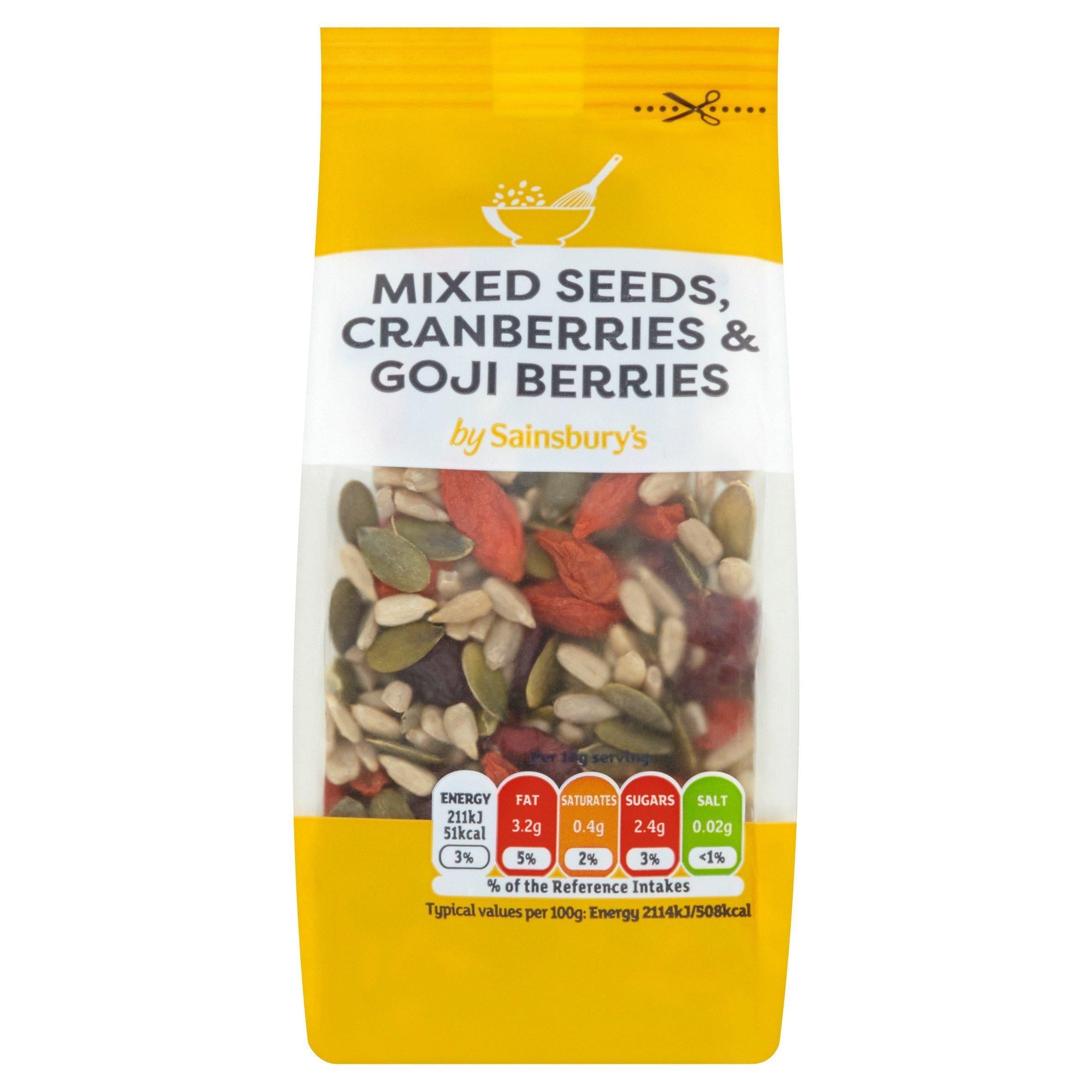 Sainsbury's Mixed Seeds, Cranberries &amp;amp; Goji Berries 100g