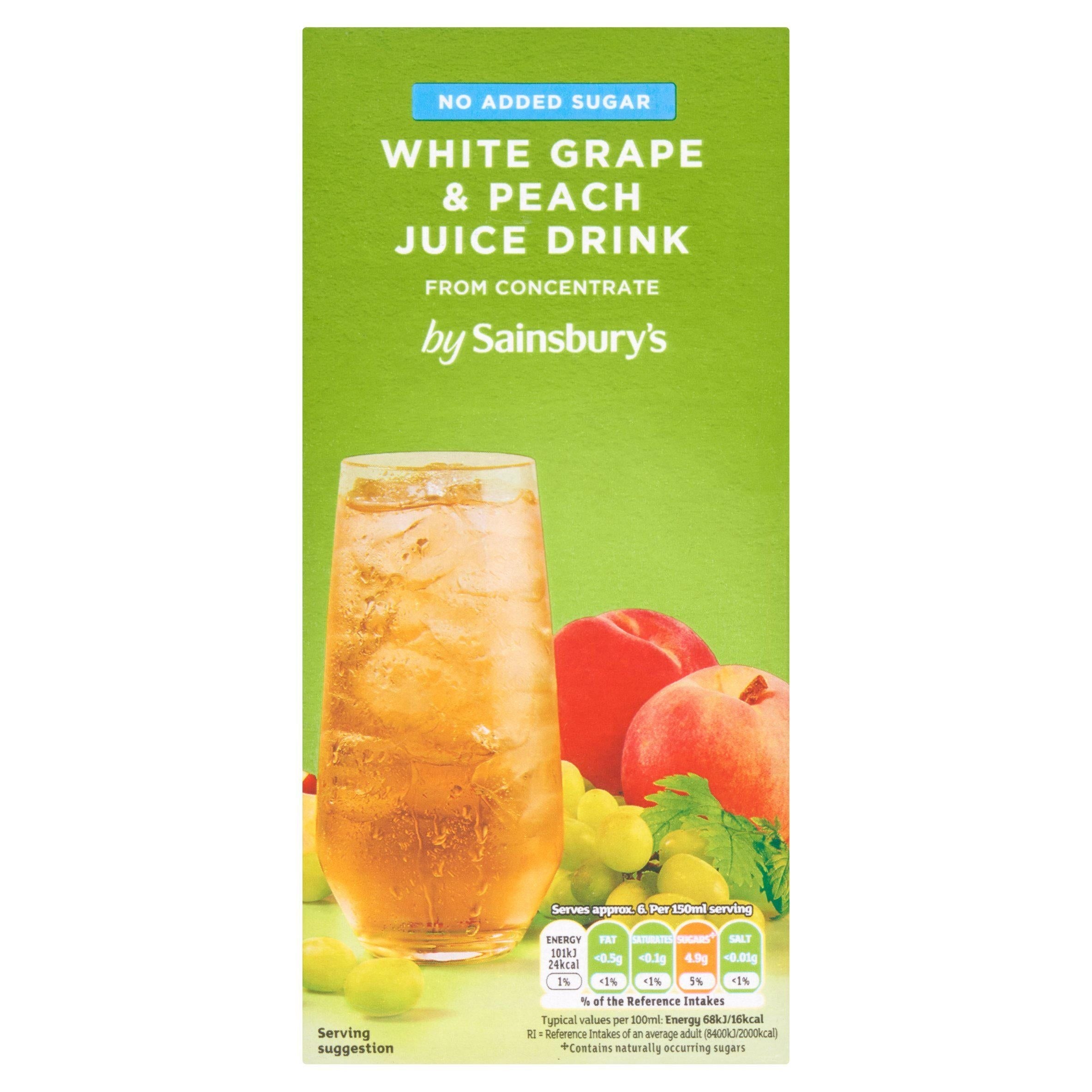 Sainsbury's Nas White Peach &amp;amp; Grape 1L