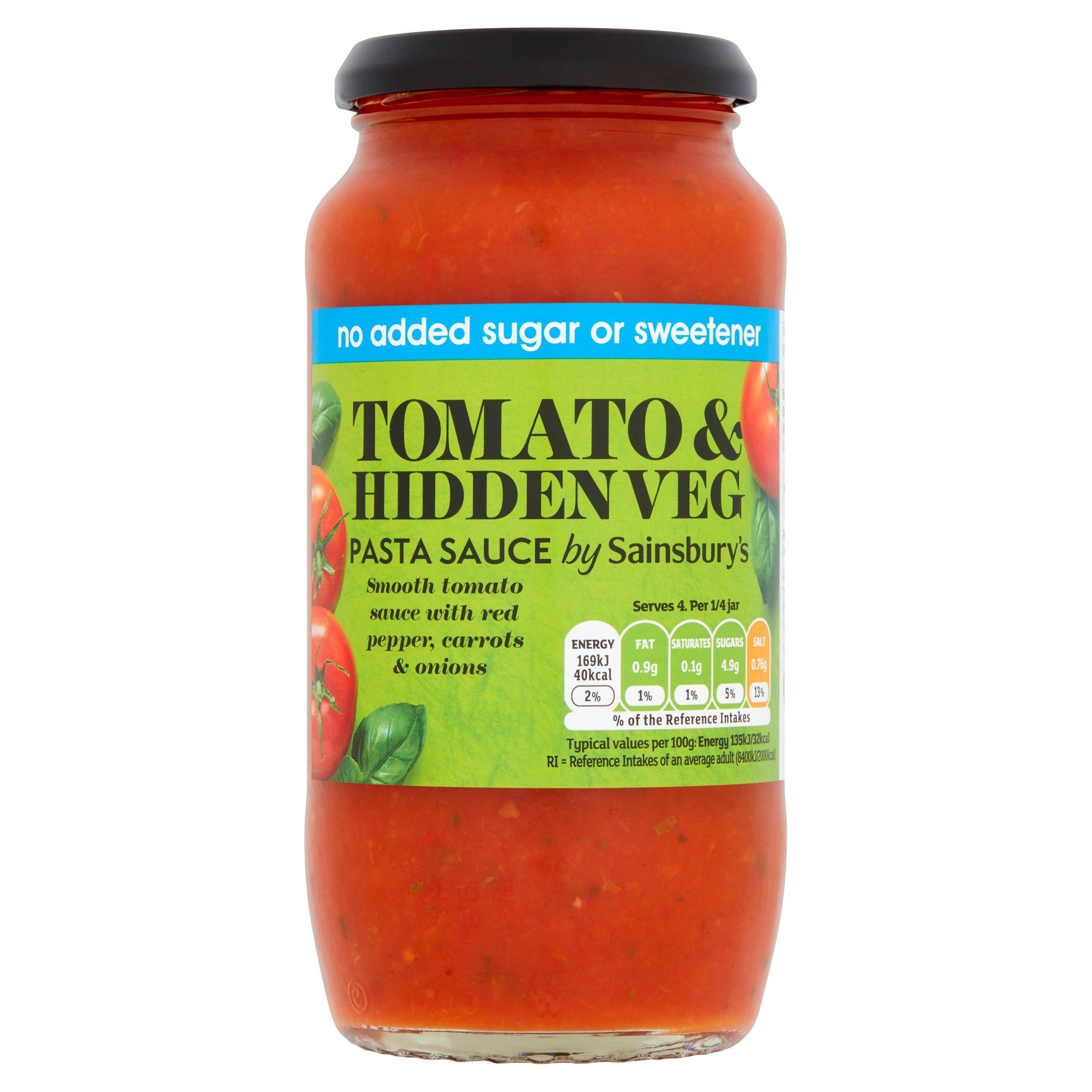 Sainsbury's No Added Sugar Tomato &amp;amp; Hidden Veg Pasta Sauce 500g