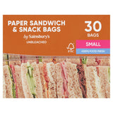 Sainsbury's Paper Sandwich &amp;amp; Snack Bags Small x30