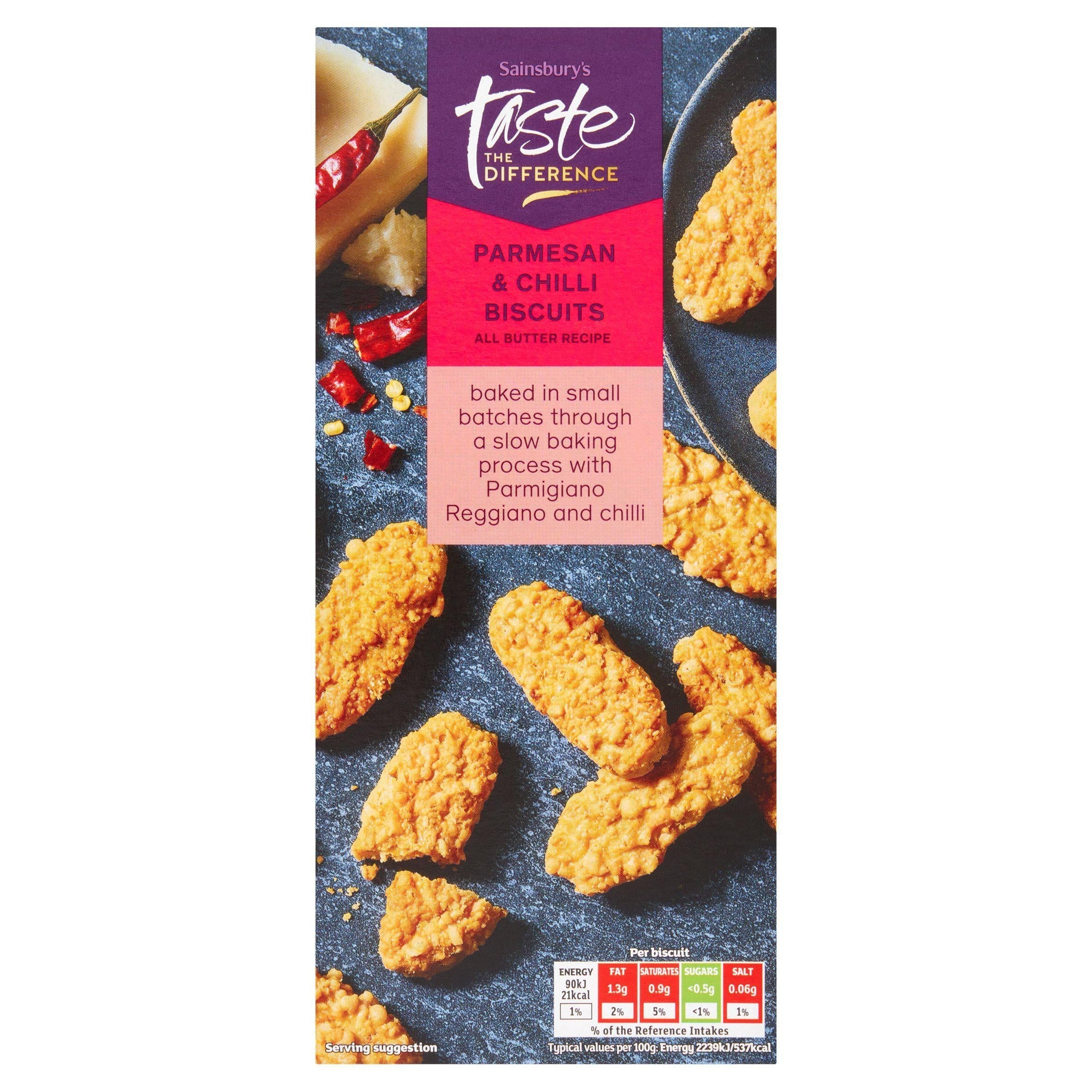 Sainsbury's Parmesan &amp;amp; Chilli Biscuits, Taste the Difference 100g