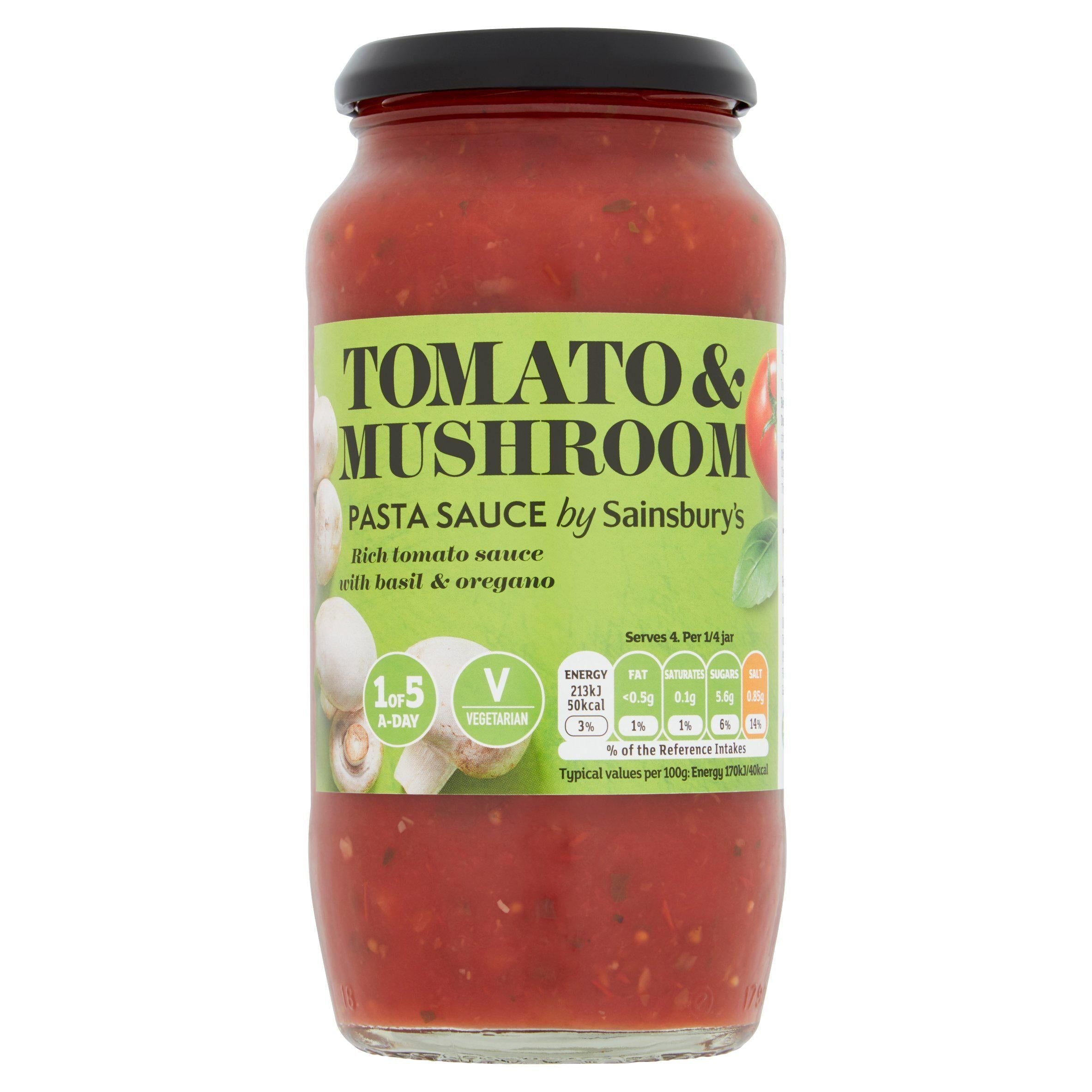 Sainsbury's Pasta Sauce, Tomato Mushroom &amp;amp; Basil 500g